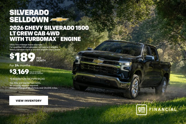 2026 Chevy Silverado 1500 LT Crew Cab 4WD with TurboMax Engine.Ultra-low mileage lease example: F...